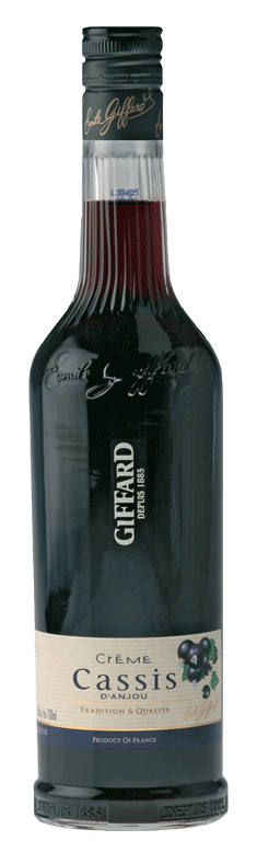 Blackcurrant Liqueur (in French called Crème de Cassis d'Anjou) is a 100 % natural Cremes de Fruits made from the maceration of blackcurrants.
On the nose, it presents slightly pungent notes and is generally very intense with a natural fruit flavour. On the palate, the taste is acidulous.